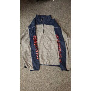 Vintage Nautica Challenge 1/4 Zip Fleece Pullover Mens L Spellout Made in USA